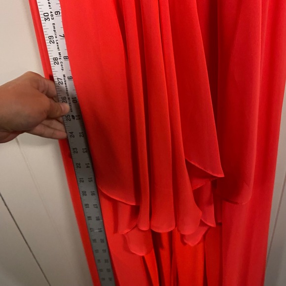 Hailey Logan Adrianna Papell Neon Homecoming Dress Size 7/8 Ruched Chiffon - Picture 15 of 15